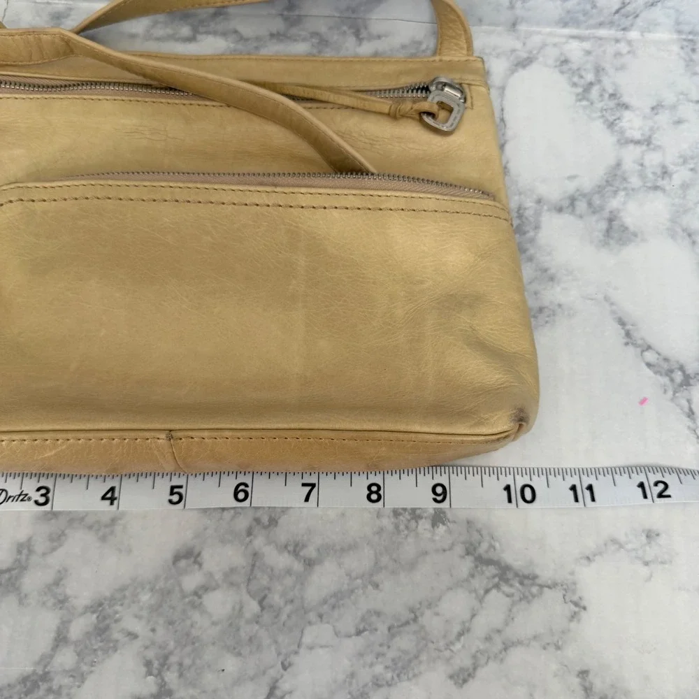 Hobo‎ The Original Crossbody Bag Small Tan Leather Tassel Zip Multi Pocket